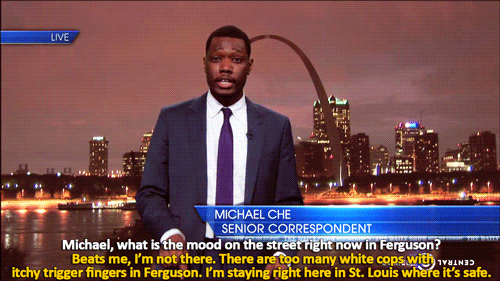  Daily Show correspondent Michael Che tries to find a safe place to report from. 
