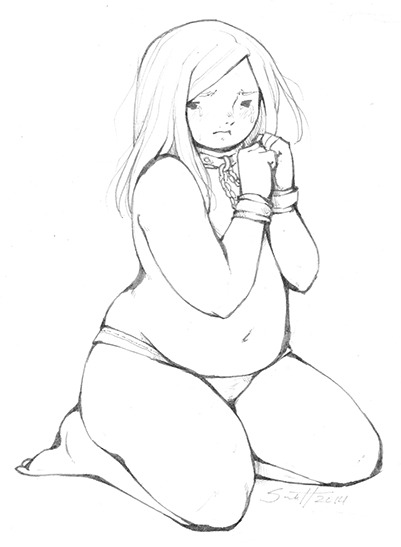 savismut:  Another doodle of my character Shiloh in bondage. Poor bb. 