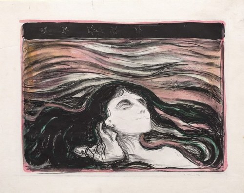 inquietarsi - Edvard Munch, Lovers in the Waves, 1896