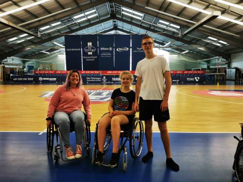 Having fun at the wheelchair basketball tournament :)