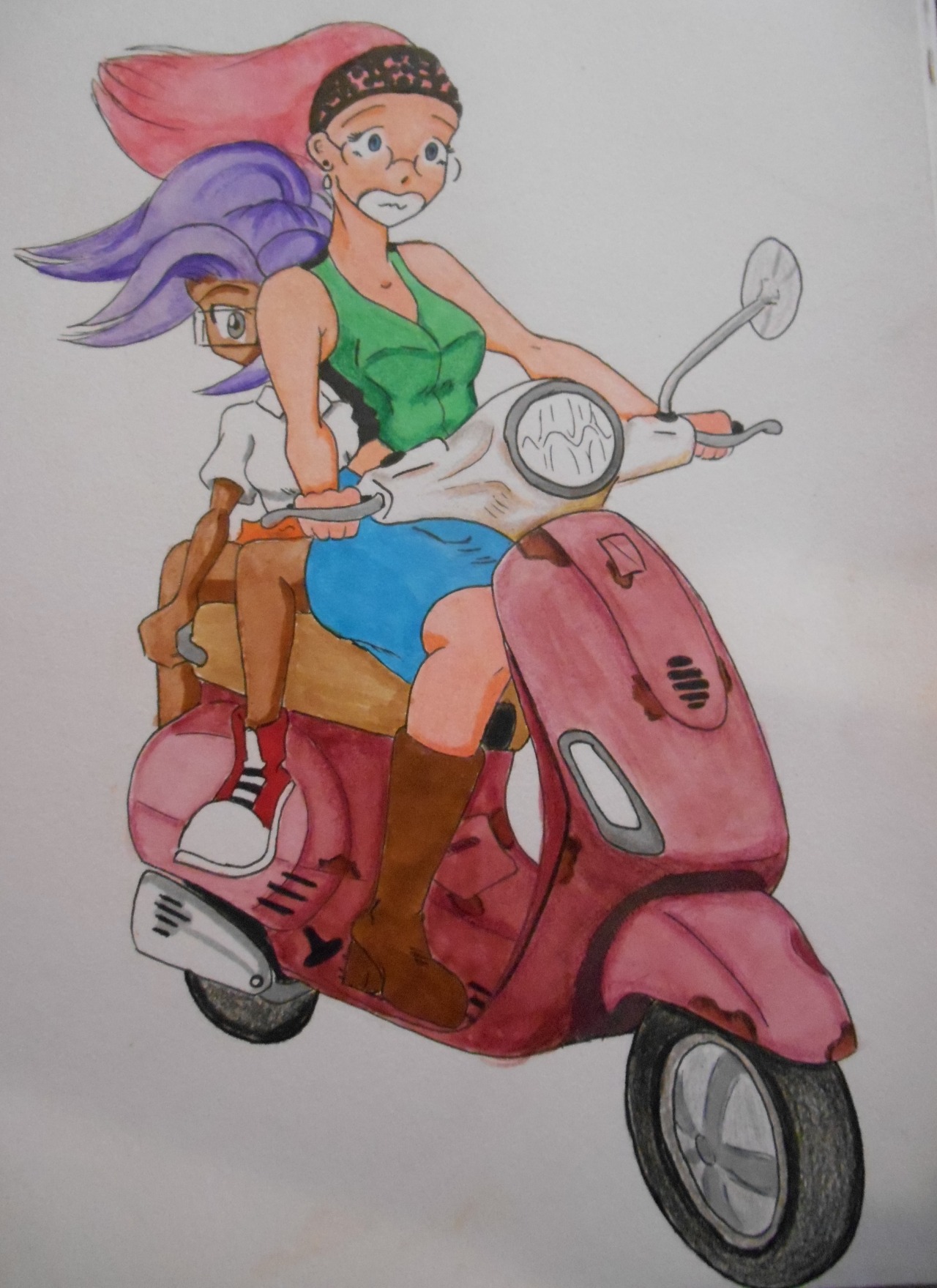 Chibi Co Hannah looked warily at the battered vehicle and Chibi Co Hannah looked warily at the battered vehicle and