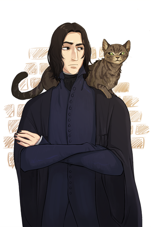 chrizwho: a belated birthday drawing for severus snape feat. minerva