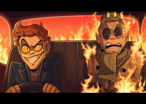ashesfordayz:The damn M25 am I right?Anyway this is probably my favourite scene in Good Omens so of 