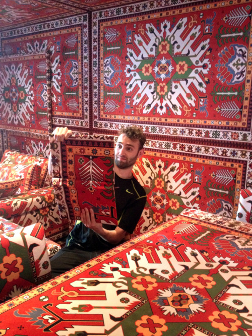 palazzopeckham:  Alex at the Azerbaijan Pavilion