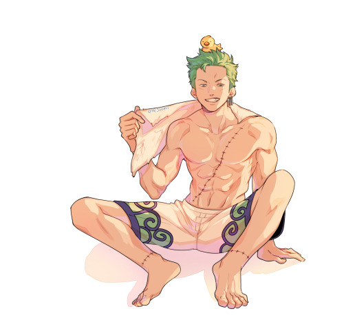 zoro >:DD art trade with @xaizak