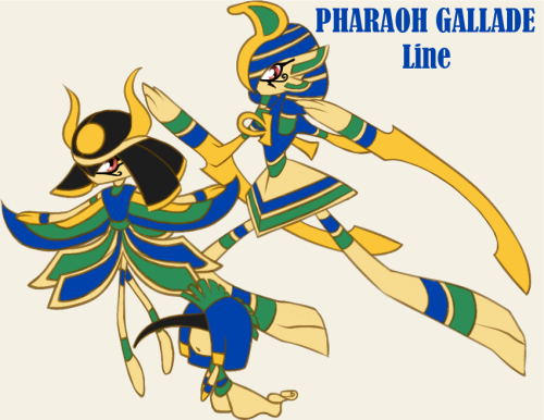 Follow-up adopts of the pre-evolutions of Gallade for my Pharaoh variation of it!