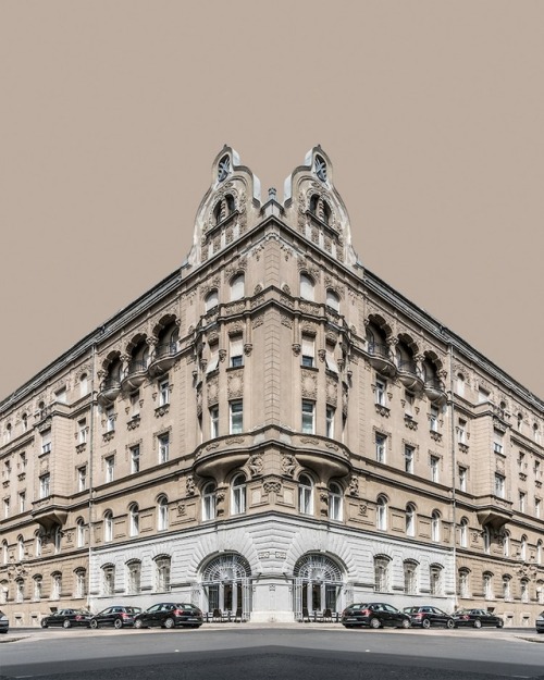 archatlas:    Corner Symmetry  In the words of the artist Zsolt Hlinka:My Corner Symmetry series takes the ideas from Urban Symmetry, and brings them one step forward. The buildings taken out of their usual environments return, but this time in a much