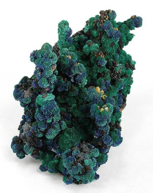 earthstory: Malachite and azurite from BrazilThe blue azurite was frozen in the process of being alt