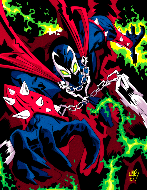 #Spawn I wrapped up last night after doing some comic work for #GalaxiesinPeril. Really digging this