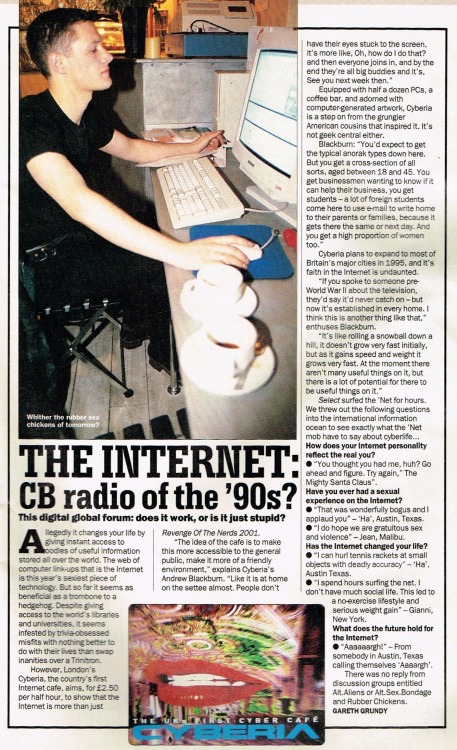 batchelorkisses: Internet? Naa, it’ll never take off Select Magazine 1995
