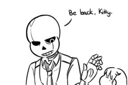 nyublackneko:  Came up with this comic when I learned that Gaster!Sans doesn’t like having stuff in the hole of his hand? XDUT Mob Gaster!Sans &amp; Gaster!Papyrus @junkpilestuff