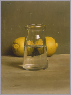 loverofbeauty:  Israel Hershberg (Israeli b.1948)  A flask and two lemons   (1996) 