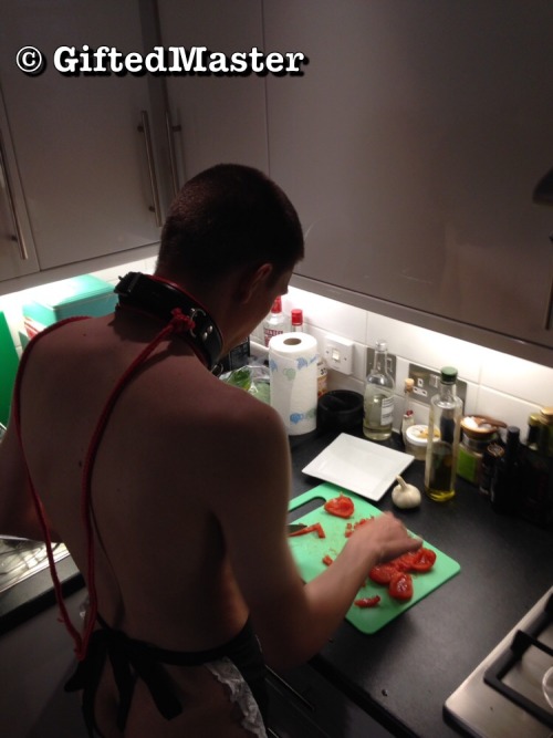 giftedmaster:  Some dialogue with today’s sub and evidence of him working to prepare My lunch. He has cheese on toast as he is a fussy eater, but I did drag a garlic clove across the toast beforehand, which he loved. Educating a slave in new skills
