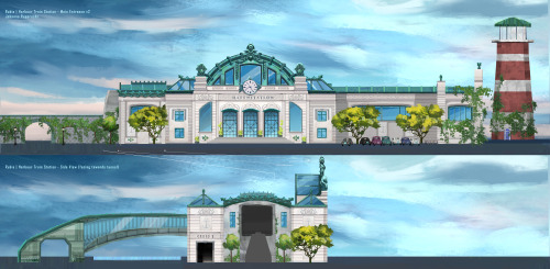 Train Station Design for the Rubia Coffee Ride animated short. Sticking to the harbour theme!Client: