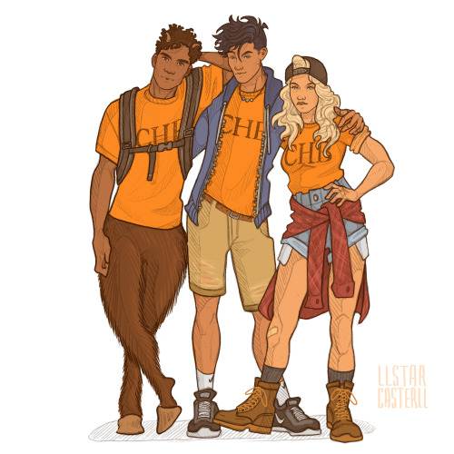 llstarcasterll:aged up percy jackson trio! i remember devOURING the first 5 books in middle school s