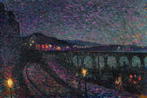 Impression Nocturne    -   Maximilien Luce  1893French  1858 - 1941oil on card laid down on canvas, 