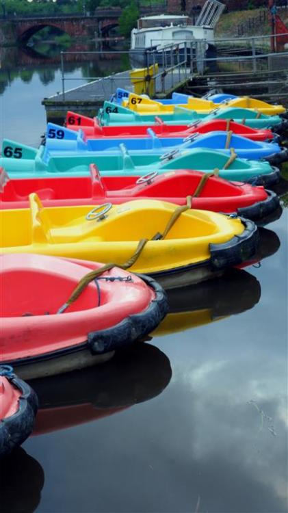 Colour on the River Dee, Chester, England.