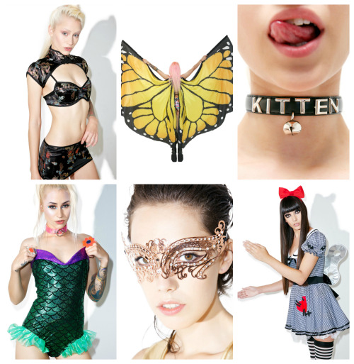 coquettefashion:  Halloween Costumes From DollskillFree Cement Velvetine Liquid Lipstick With Any Purchase!Paper Doll | Glitzy Bunny | Silver & Pink MermaidHello Kitty | Schoolgirl | Cowgirl, Hat & BootsRed Sequin Bow   |    Rainbow Bodysuit &