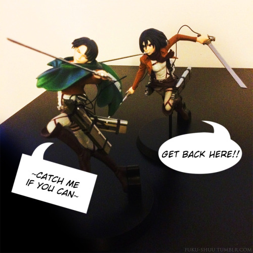  RivaMika Figurine Theater: Chasing (Sassy) Heichou  So these two figures showed up in the mail yesterday courtesy of my brother (Who apparently knows me too well). Love that even he is helping me indulge in OTP shenanigans ;)