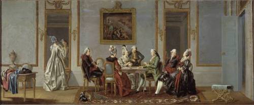Interior gustaviano con jugadores de cartas por Pehr Hilleström, 1779