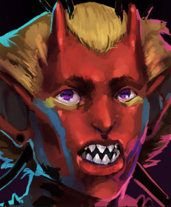 malusdraco:  deneb from the stream! showin off his chompers and eyes   GUUURRRLL this is freaking radical. I love the painty look to it!
