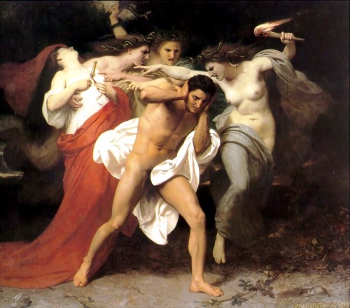 crepuscularmoon:Oreste pursued by the Furies - William Bouguerau