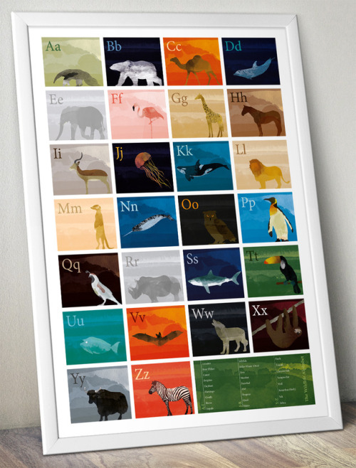 The Wildlife A-Z Poster is now available on my Etsy store. A great gift for a Wildlife fan or educat