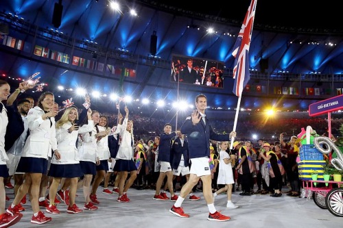 keepitmovinshawty: Tennis’ flag bearers! Andy Murray (GBR) Caroline Wozniacki (DEN) Rafael Nad