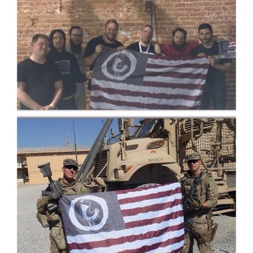 butyouregettingworse:  xswallowthesunx:  xswallowthesunx:  Pretty stoked that my friend Aaron got to finally give twy the flag he carried through Afghanistan. #defendpoppunk  Can we just keep this going forever?  He man is a gang 