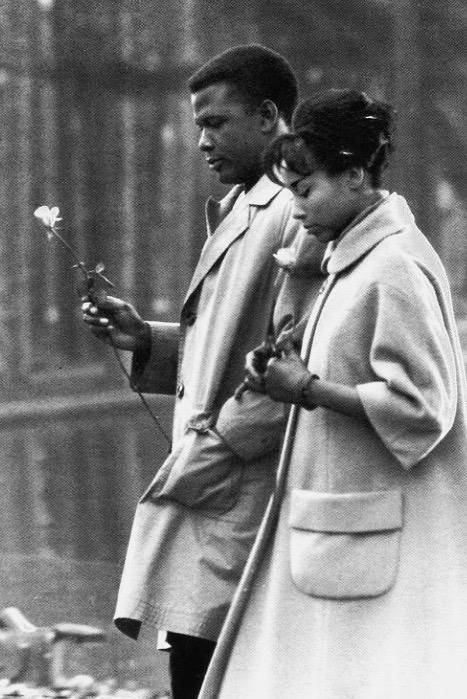 summers-in-hollywood: Sidney Poitier &amp; Diahann Carroll in Paris Blues, 1961