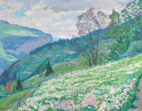 Flowering meadows in Wengen   -    Ernst Wilhelm H. Eitner , 1910German, 1867-1955Oil on canvas ,71 