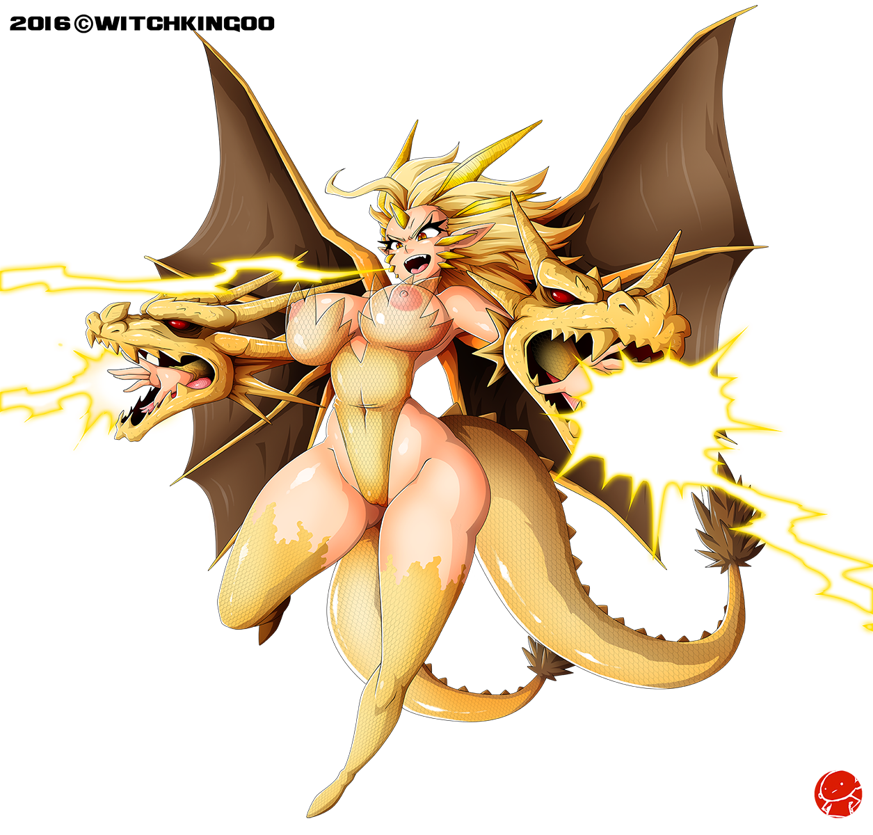 witchking00:    Kaiju or monster girl QUEEN GHIDORAH!! Anonymous comission   COMISSION