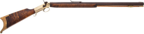 Mowrey .50 caliber muzzleloading rifle, contemporary make.I love the tigerstripe stock.  Only sold f