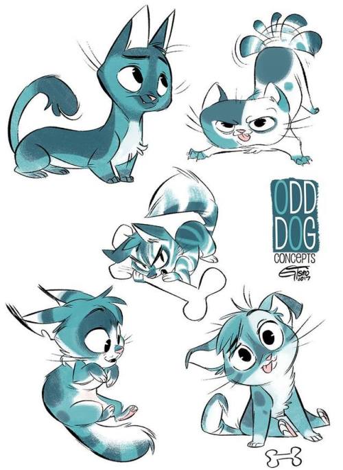 Meet Cat, who thinks he&rsquo;s a dog! My character designs from an upcoming short film called &ldqu