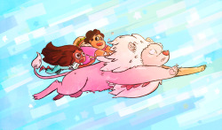 giygas-nipples:  A draw of this one shot from ep 17 I think? It’s the one where Steven and Connie wanted to go to the movie theaters   