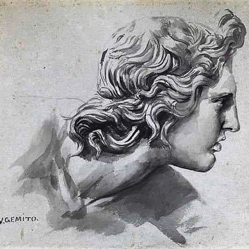 historyoftheancientworld: Beautiful drawing of Alexander the Great by Vincenzo Gemito.