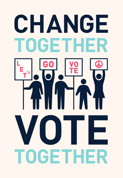 Japanese Poster: Change Together, Vote Together. 2016