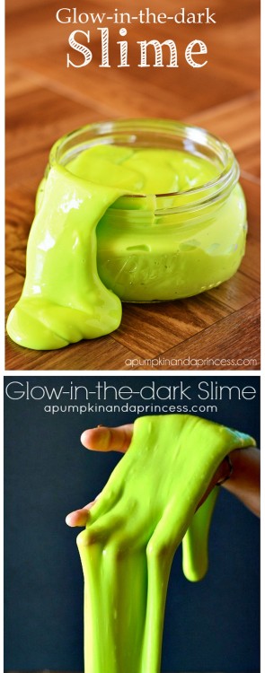 rainbowsandunicornscrafts: What&rsquo;s on my kids&rsquo; blog today? Slime of course. And it glows 