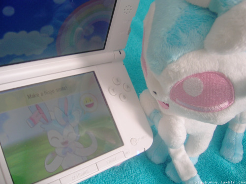 I am legit screaming everywhere right now !! Look at what I got today !! This is a shiny Sylveon plush I commissioned the lovely spacevoyager for of my in game, shiny female Sylveon, Charlie.  She’s absolutely perfect and stands up well on her