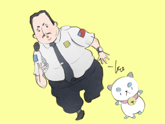 glux2:  tychokepler:  kokosac:  いこまちゃん Kevin James  Some Paul Blart fan