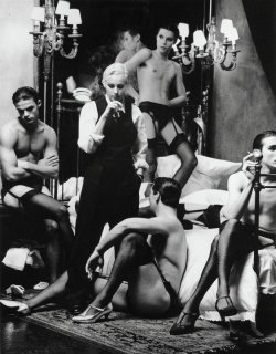 Madonnascrapbook:  A Dragged Out Madonna With Her Harem Of Boys In Silk Stockings,