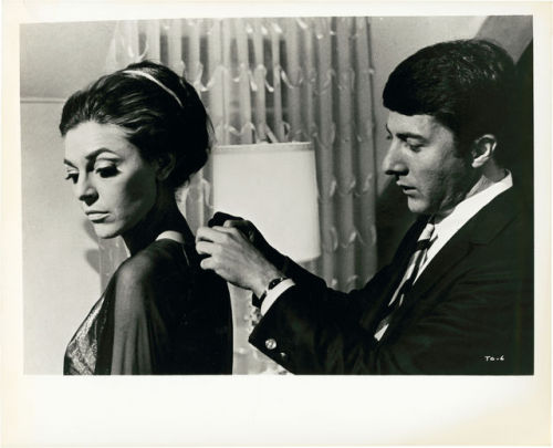 dailyactress:Anne Bancroft and Dustin Hoffman in The Graduate directed by Mike Nichols, 1967