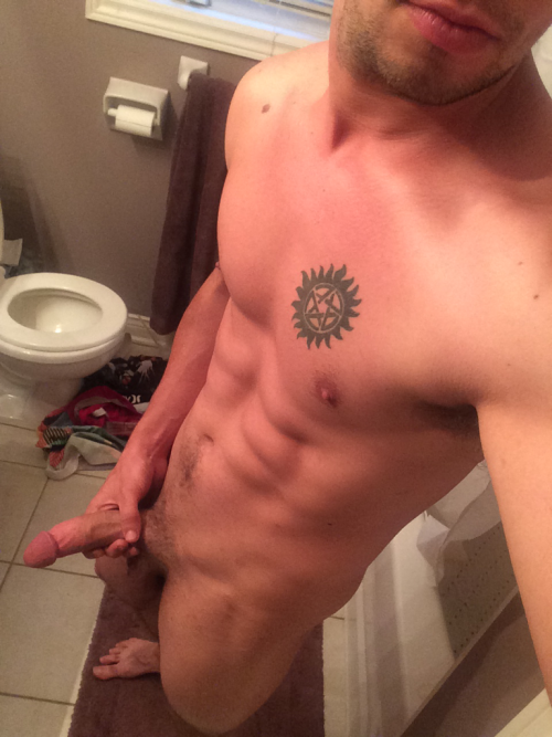 brom0:  randomsituation87:  Follow me for daily pics of hot guys!http://randomsituation87.tumblr.com  Is that the supernatural no possession tattoo?? My panties are fuckin soaked 