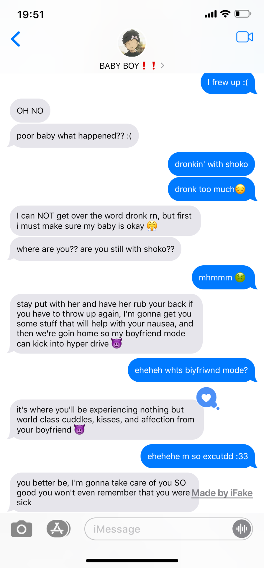 TEXTING THEM WHILE DRUNK