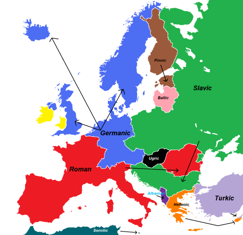 dave-pen:mapsontheweb:Simplified map of European language families.map creator’s secretary: ex