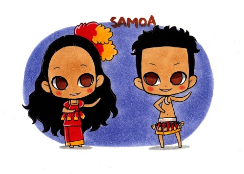 sakurajoker: Polynesian dancers chibi.