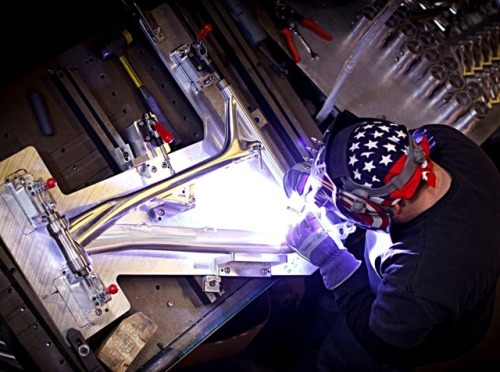 creative-archive: Welding and aligning of Intense Trazer Alu Bicycle
