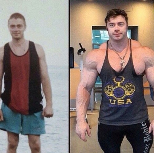 muscleroidaddict: pixeldf: Before/After shots. Look at those legs!  The beauty of steroids