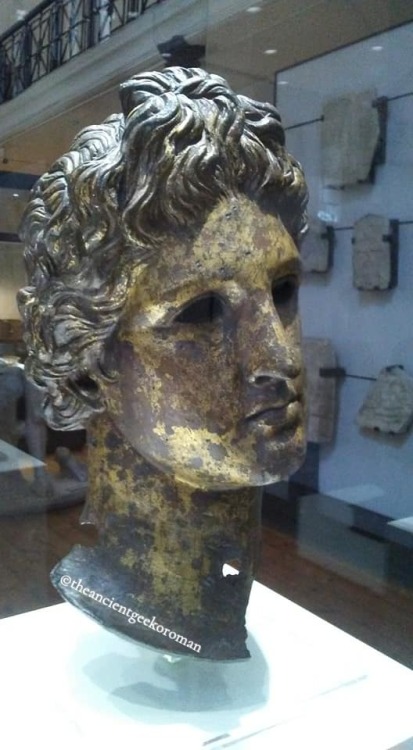 theancientgeekoroman:Head from a Statue of ApolloBronzeSofia/Ancient Serdica2nd-3rd century CENation