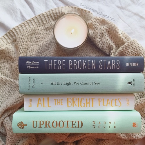 introvertedbookworm24:  Trees of Reverie Daily Bookish Challenge || Create some book spine poetry These broken stars,All the lights we cannot see.All the bright places,Uprooted. 